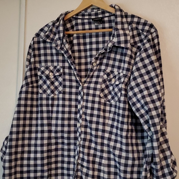 torrid Tops - Torrid navy gingham shirt,  size 3